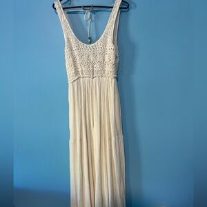 Cream Crochet Bodice Maxi Dress - Women